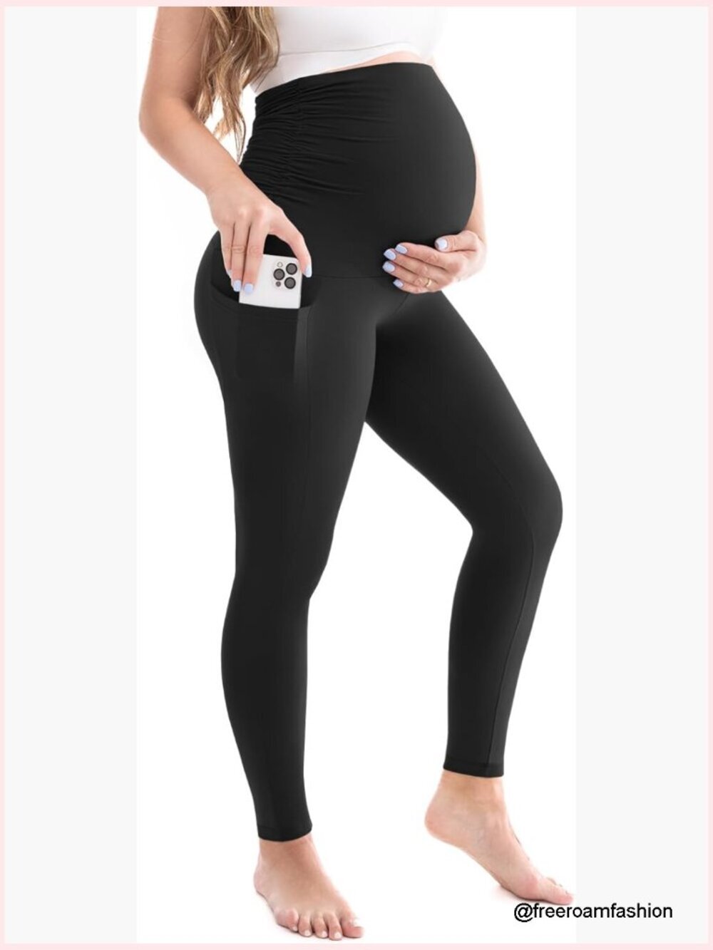 Maternity Leggings with Pockets Buttery Soft Yoga Workout Pants
